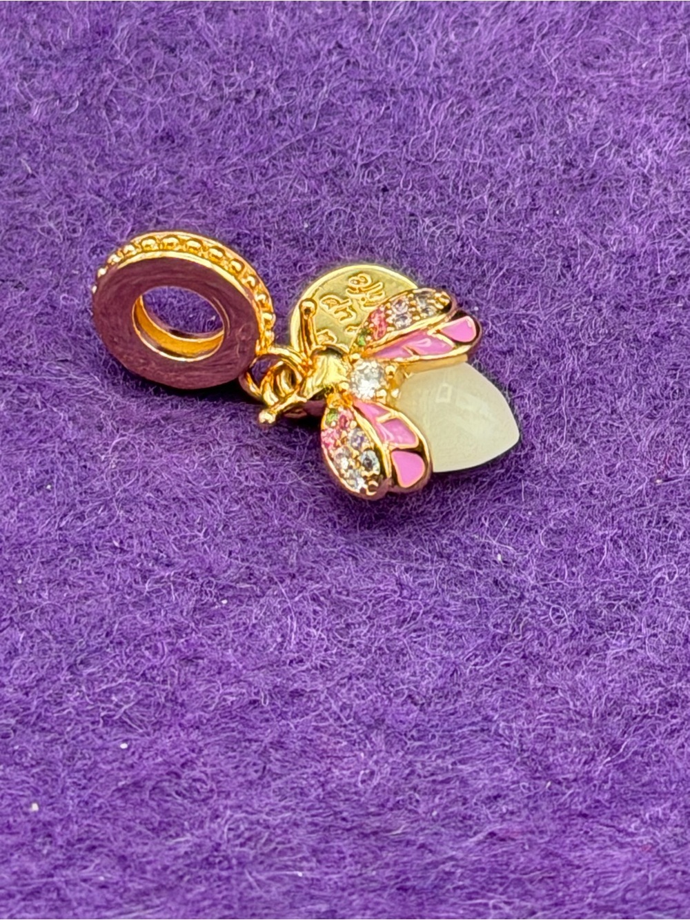 Gold Lightning Bug Charm Pendant Fits Pandora